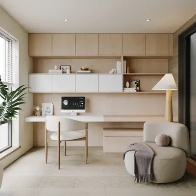 Organic Modern Wooden Study Room