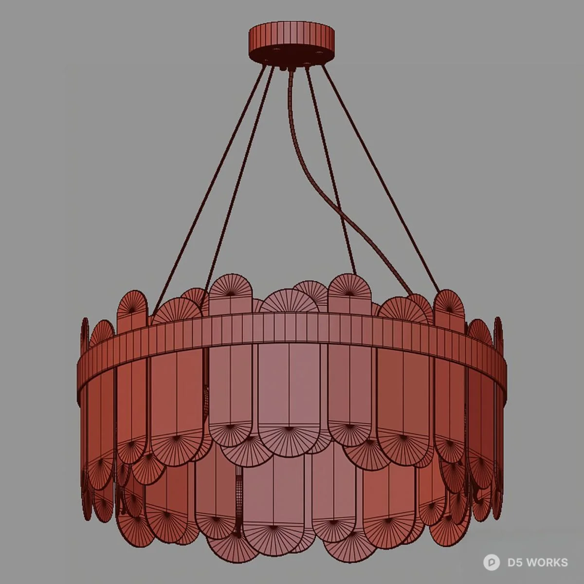 Petals-Style Frosted Glass Pendant Light 3d model thumbnail 3