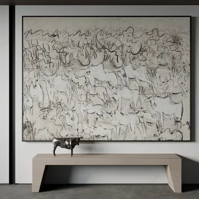 Abstract Line Art Wall Painting 3d model