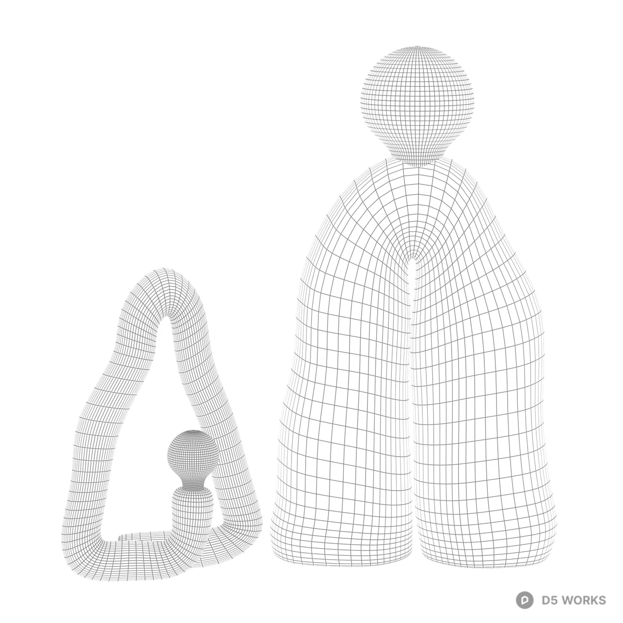 Organic Sculptural Table Lamp 3d model thumbnail 2