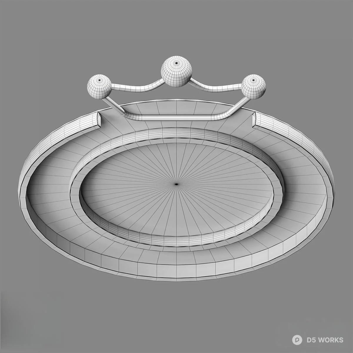 Crown Design Ceiling Light 3d model thumbnail 2