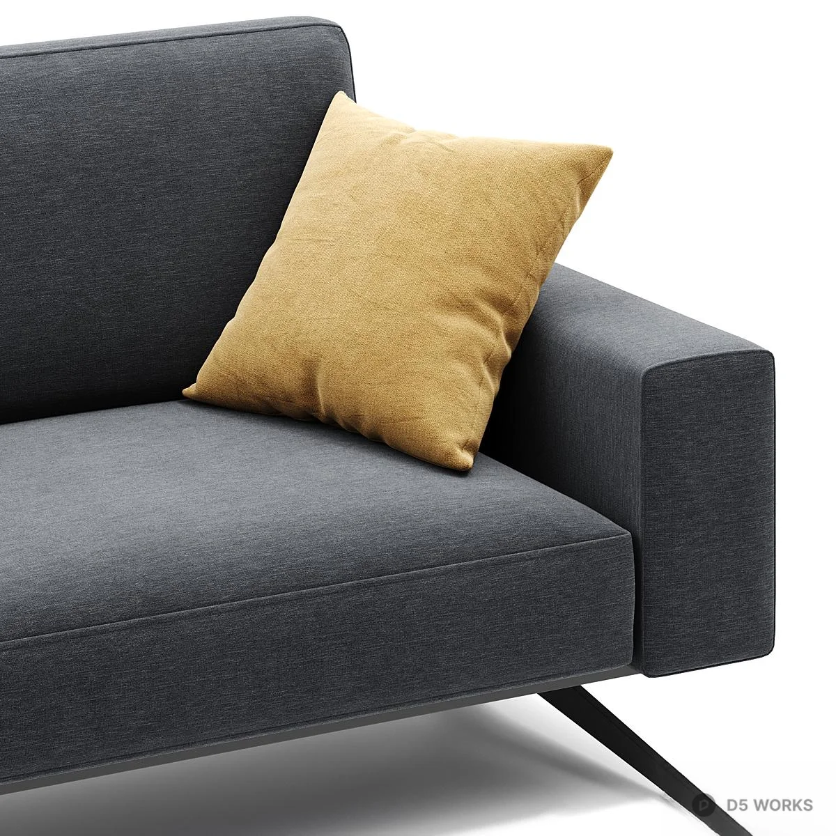 Minimalist Fabric Three-Seater Sofa 3d model thumbnail 3