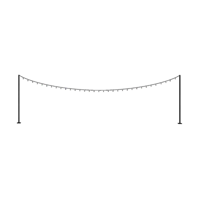 Black metal decorative light string 3d model