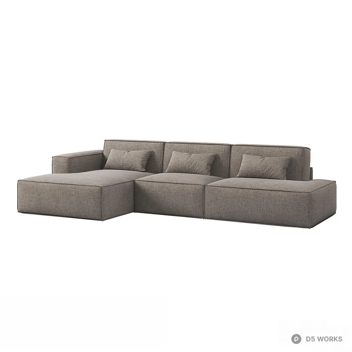 Modular Sectional Sofa With Textured Fabric 3d model - Image 1