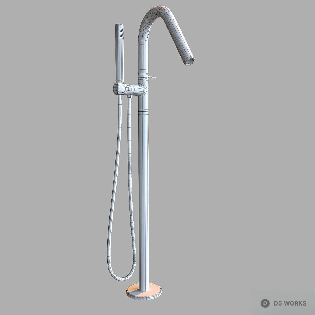 Minimalist Floor Standing Faucet 3d model thumbnail 2