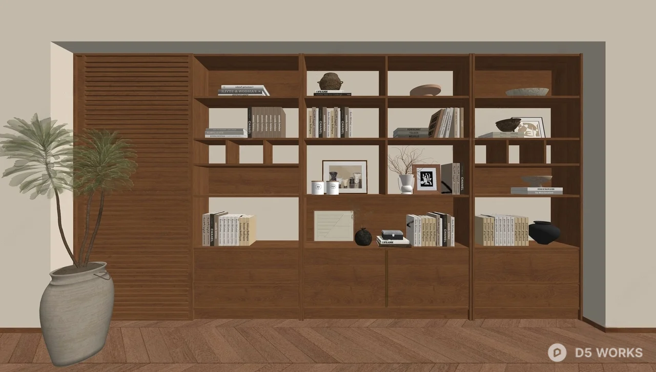 Mid Century Modern Bookcase 3d model thumbnail 2