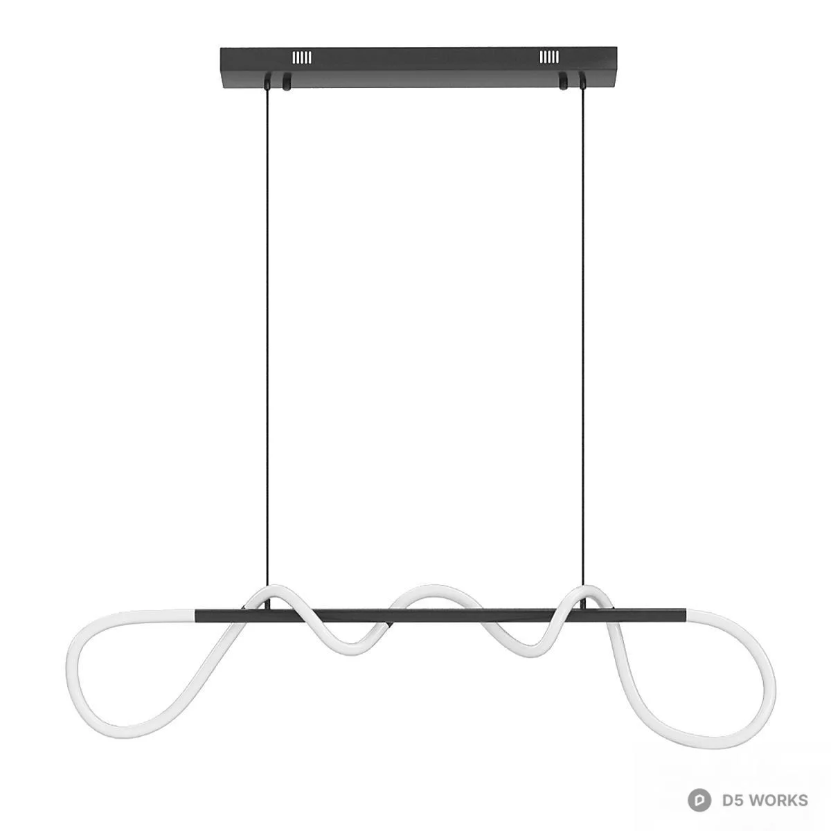 Sculptural Linear Pendant Light 3d model thumbnail 2