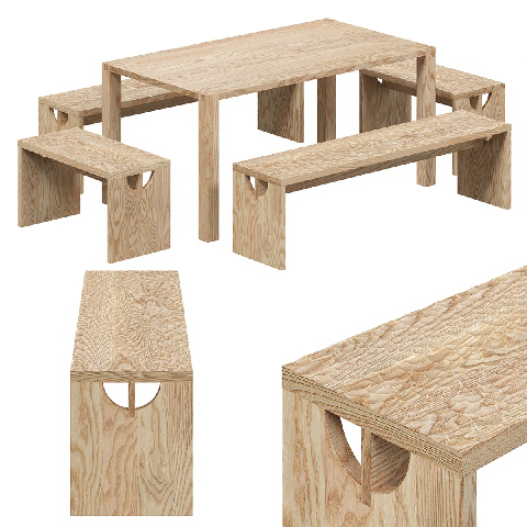 Modern Dining Table & Chairs Set