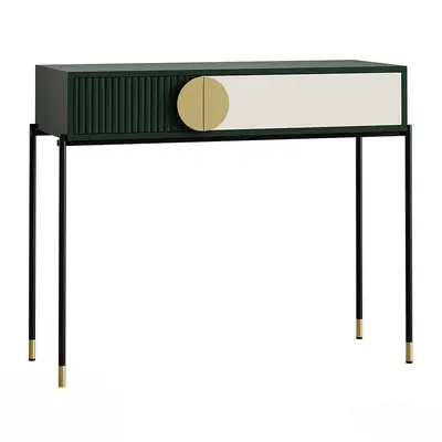 Minimalist Green And Gold Side Table 3d model