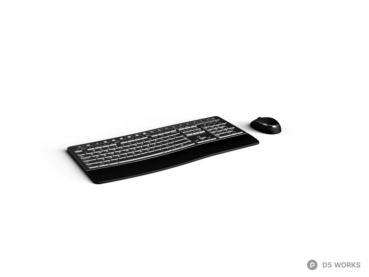 Minimalist Computer Keyboard And Mouse 3d model - Image 1