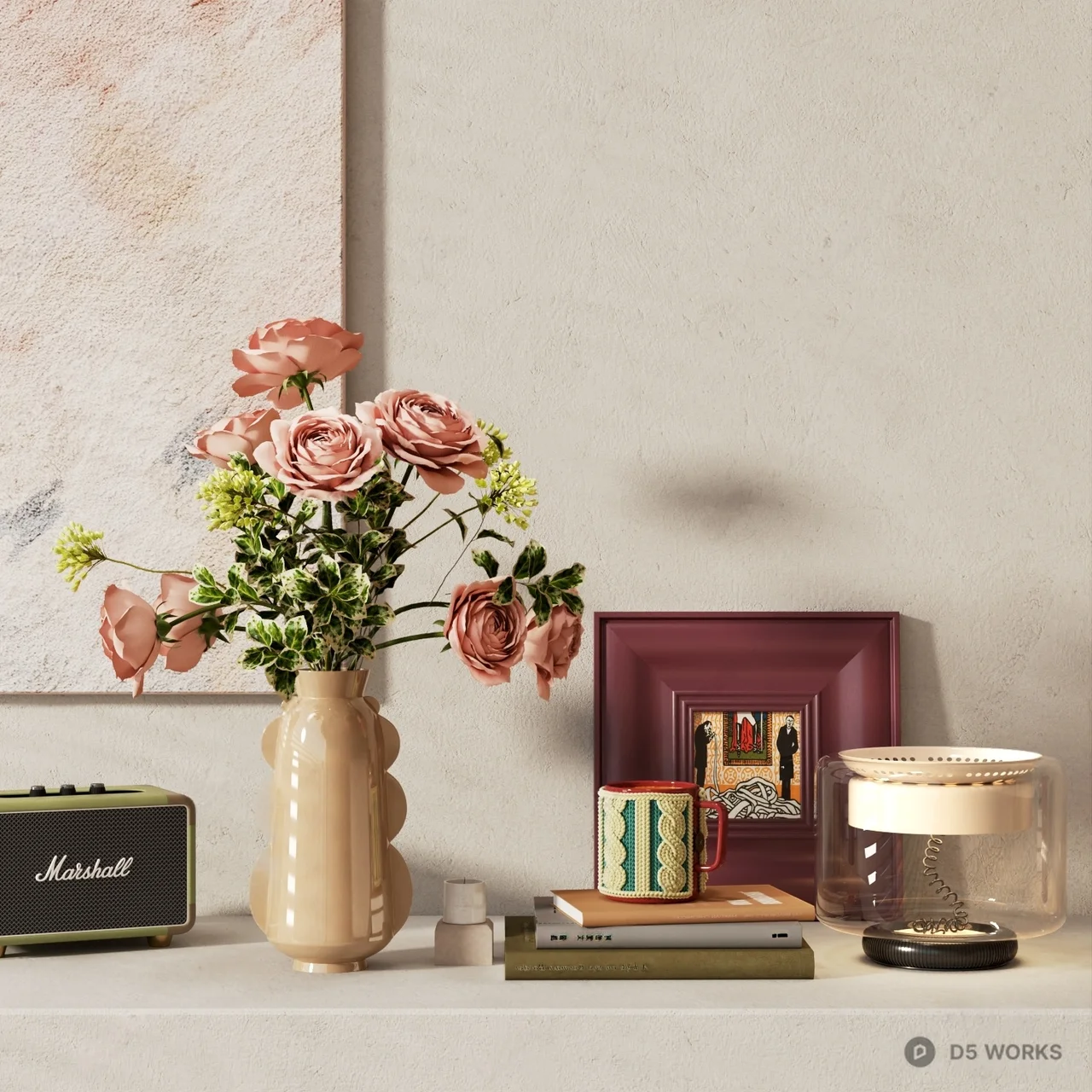 Mid Century Modern Decorative Arrangement 3d model - Image 1