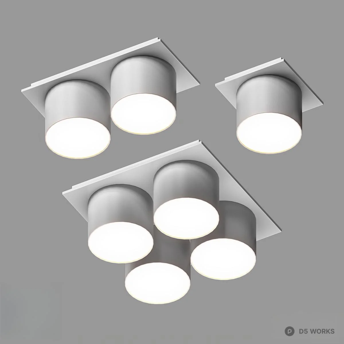 Modern Square Recessed Spotlight Module 3d model - Image 1