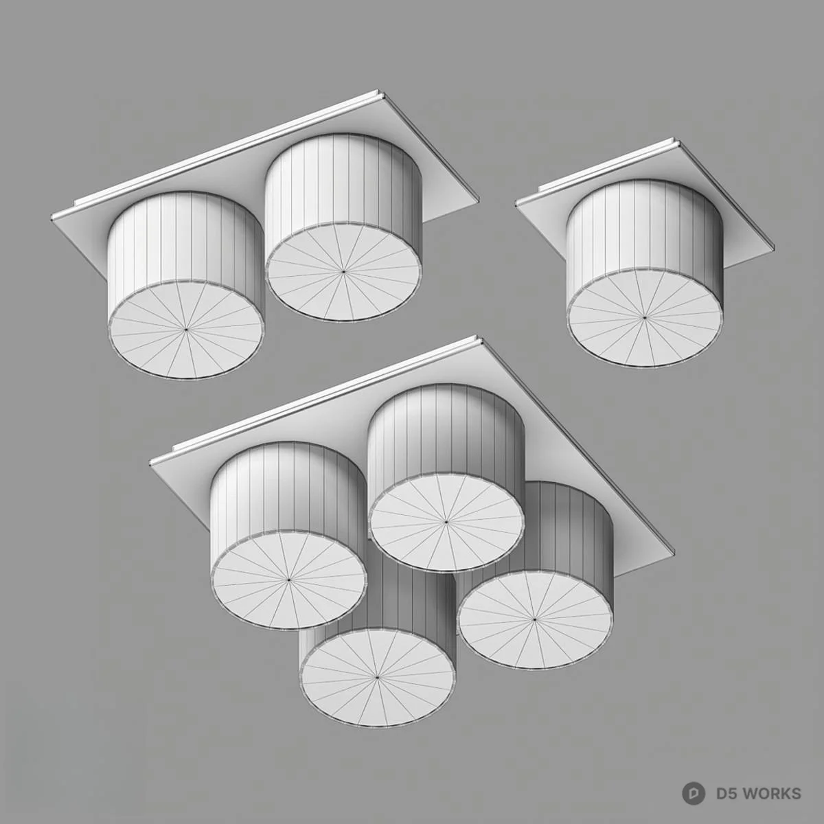 Modern Square Recessed Spotlight Module 3d model thumbnail 2