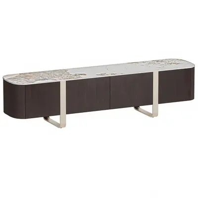 Marble Top TV Cabinet With Metal Legs 3d model
