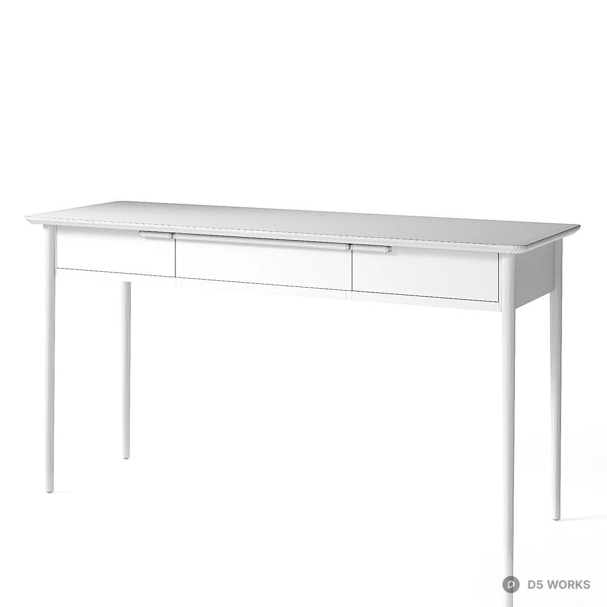 Minimalist Black Wood Desk 3d model thumbnail 4