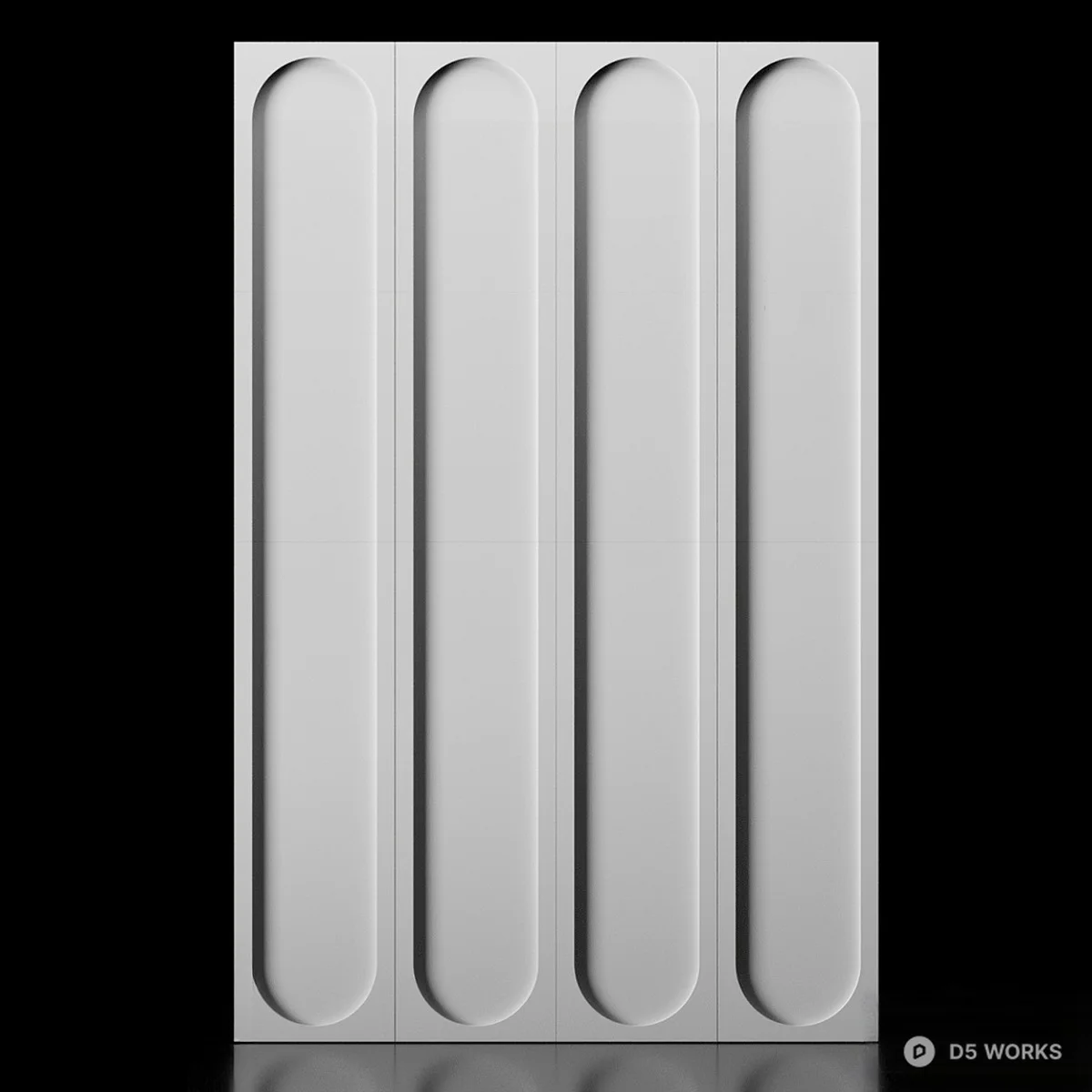 Arched Panel Wall Cladding 3d model thumbnail 3