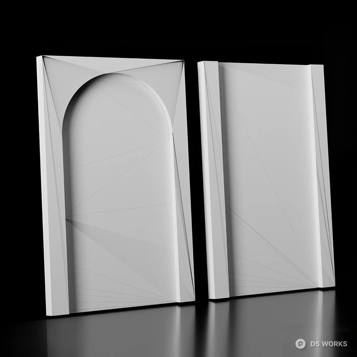 Arched Panel Wall Cladding 3d model thumbnail 2