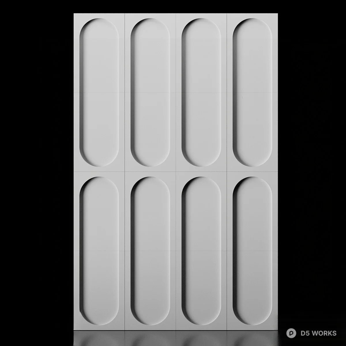 Arched Panel Wall Cladding 3d model thumbnail 5