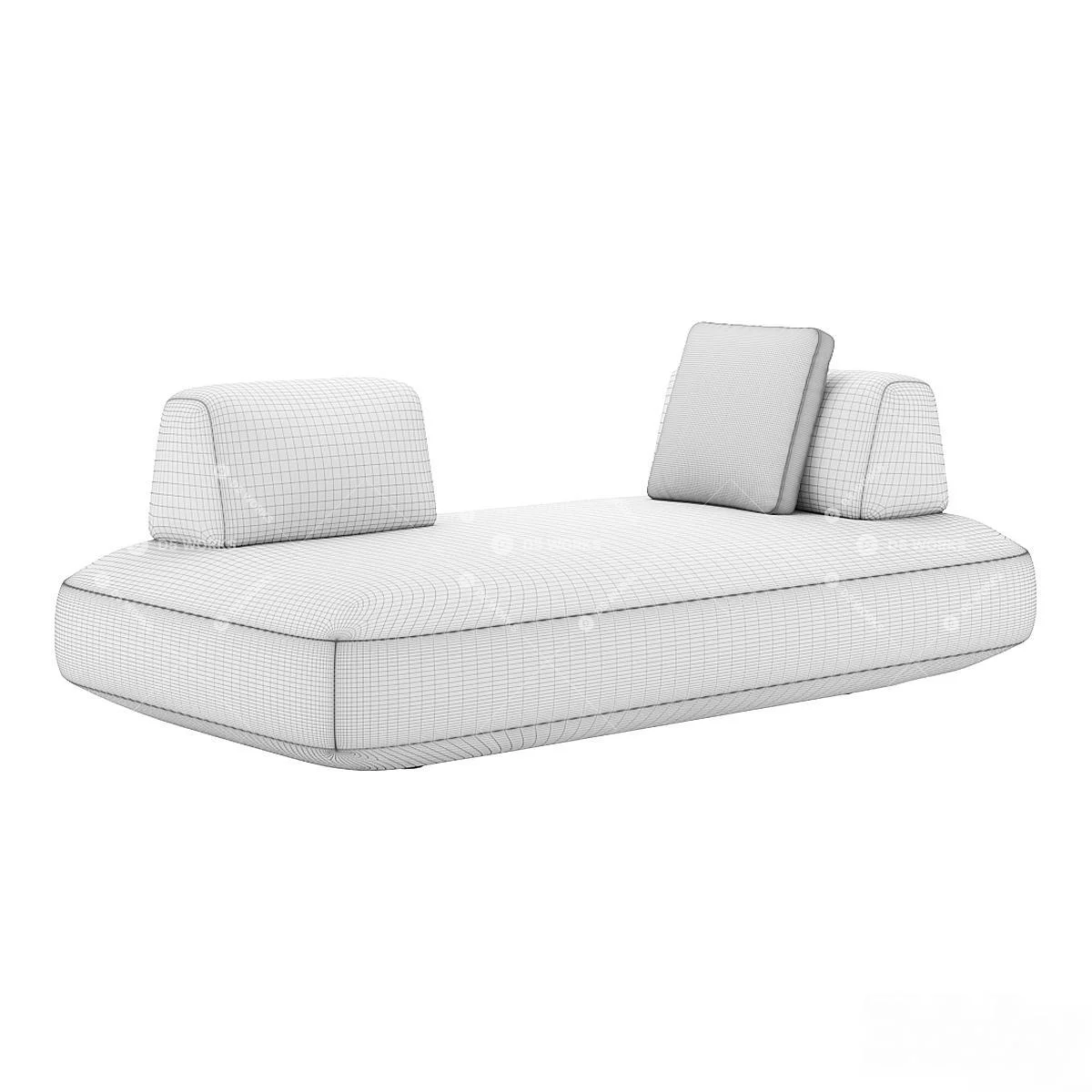 Minimalist Chaise Lounge 3d model thumbnail 2