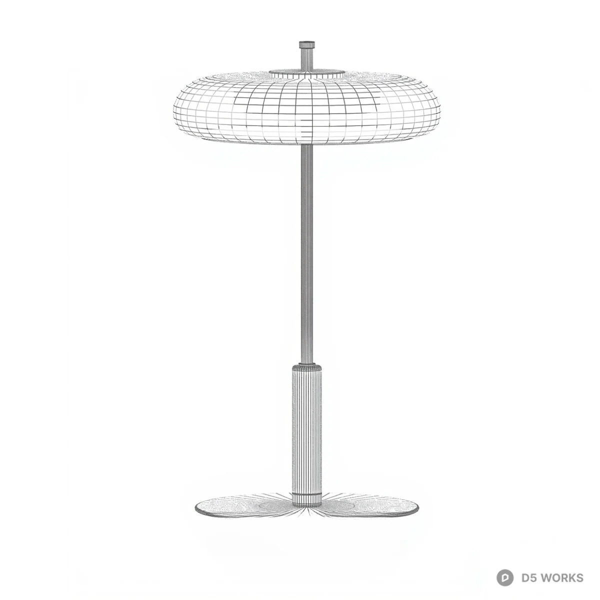 Minimalist Glass And Brass Table Lamp 3d model thumbnail 2