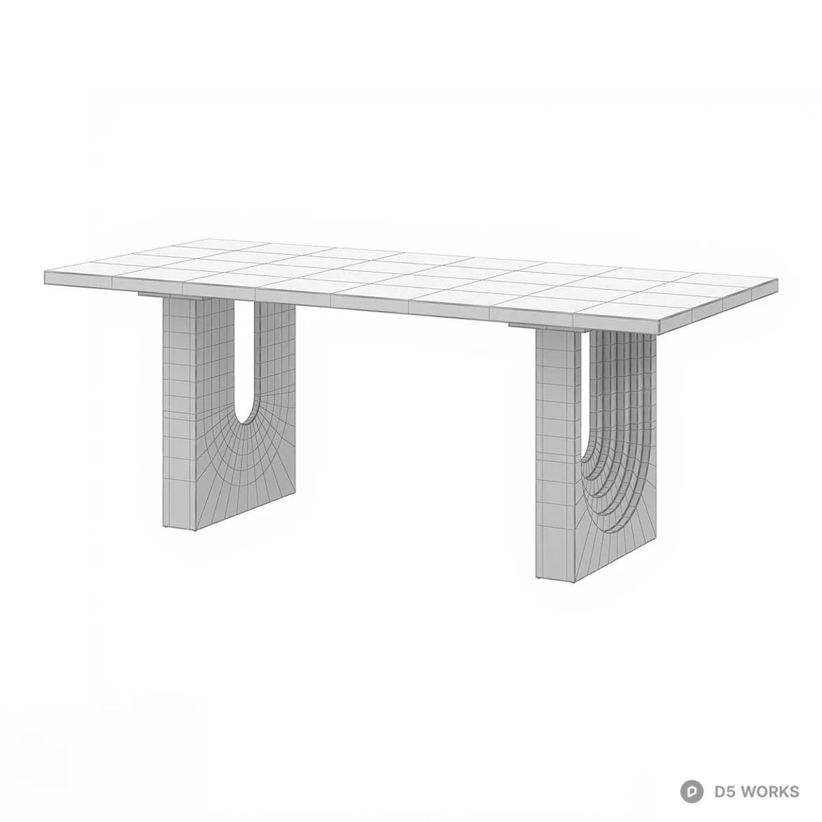 Minimalist Black Dining Table 3d model thumbnail 2