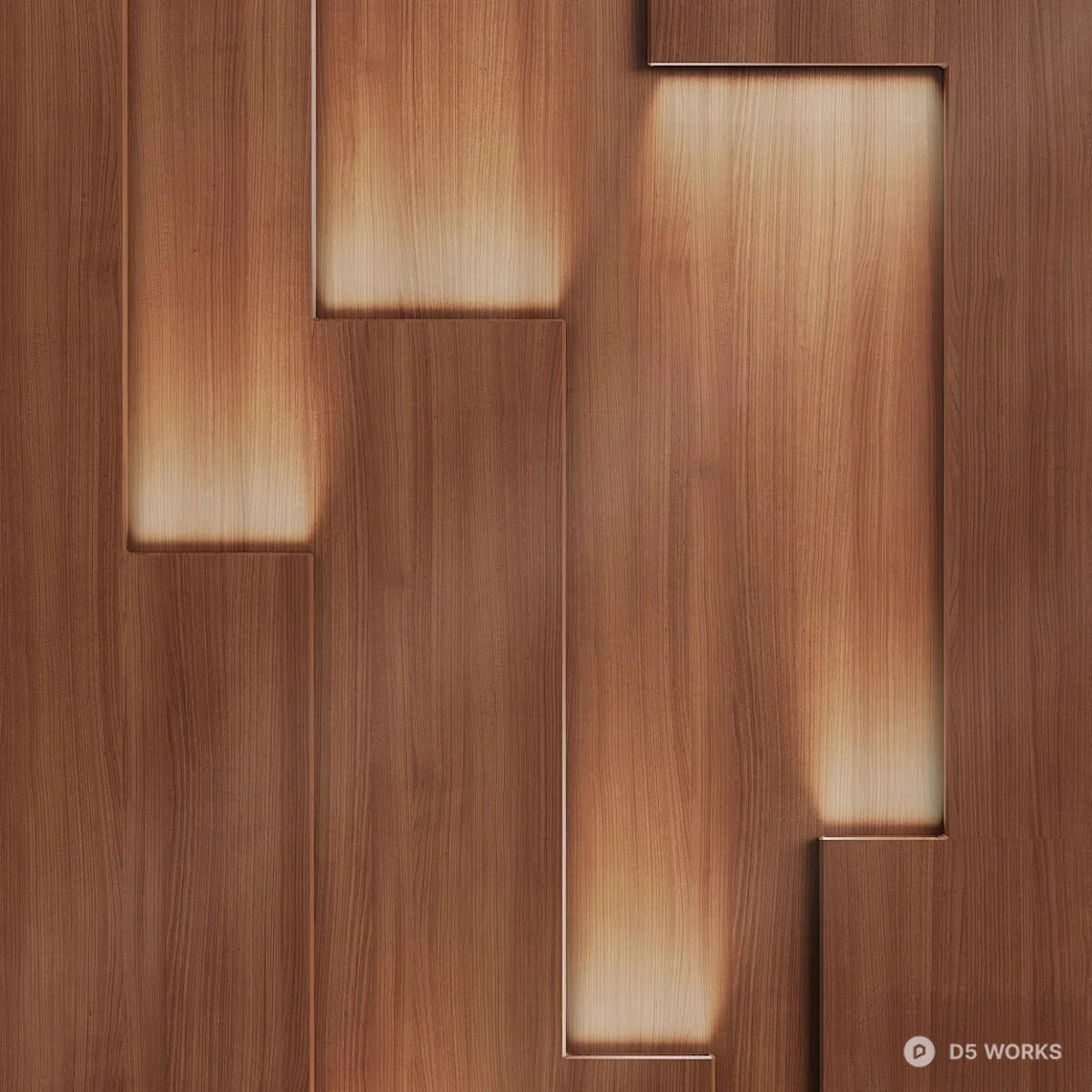 Wooden Panel With Integrated Lighting 3d model thumbnail 3
