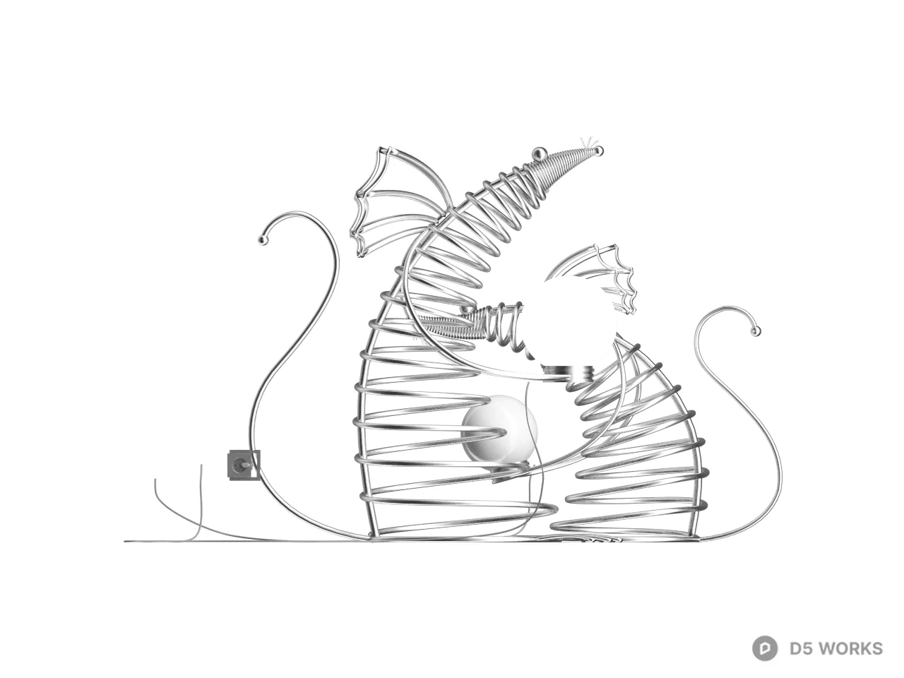 Spiral Coil Floor Lamp 3d model thumbnail 2