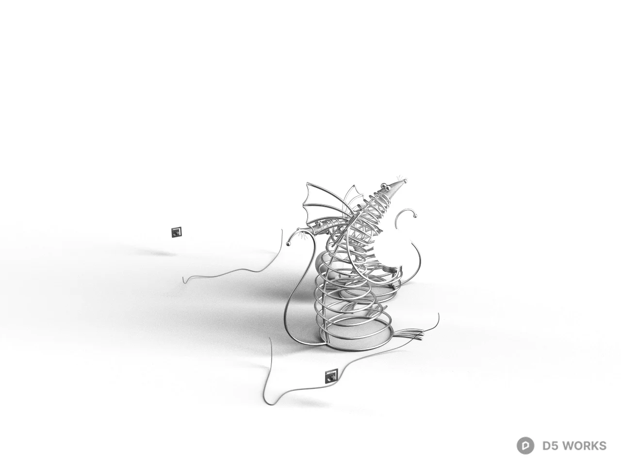 Spiral Coil Floor Lamp 3d model - Image 1