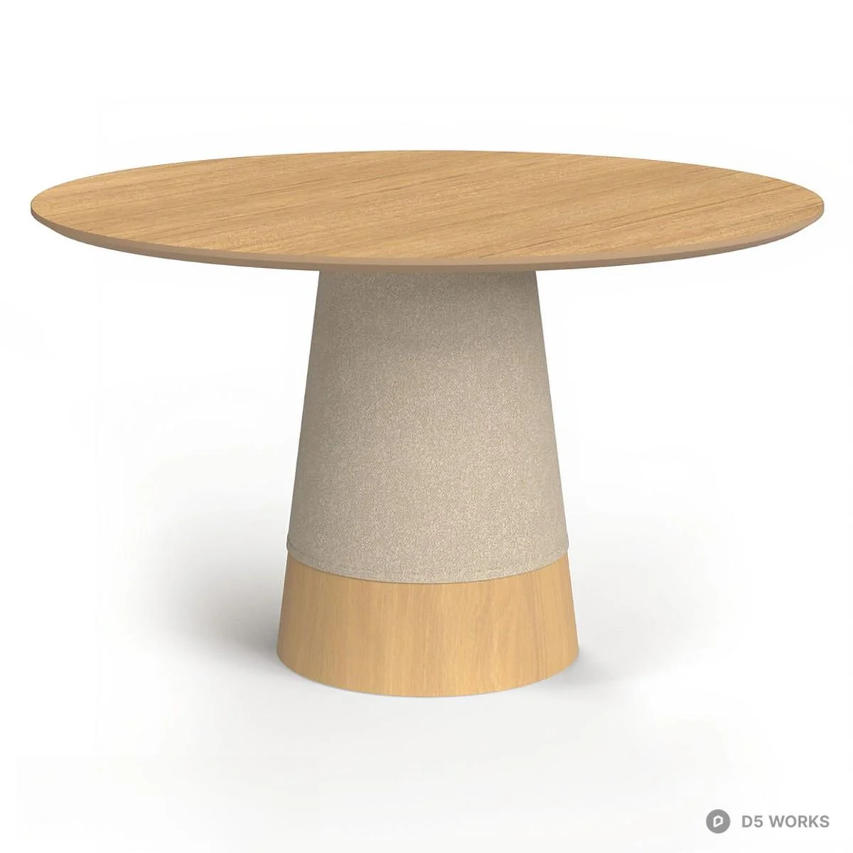 Minimalist Wooden Dining Table With Upholstered Base 3d model thumbnail 2