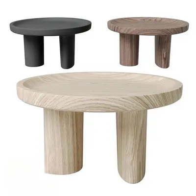Minimalist Solid Wood Side Table 3d model