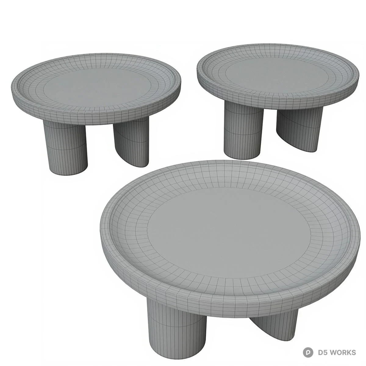 Minimalist Solid Wood Side Table 3d model thumbnail 5