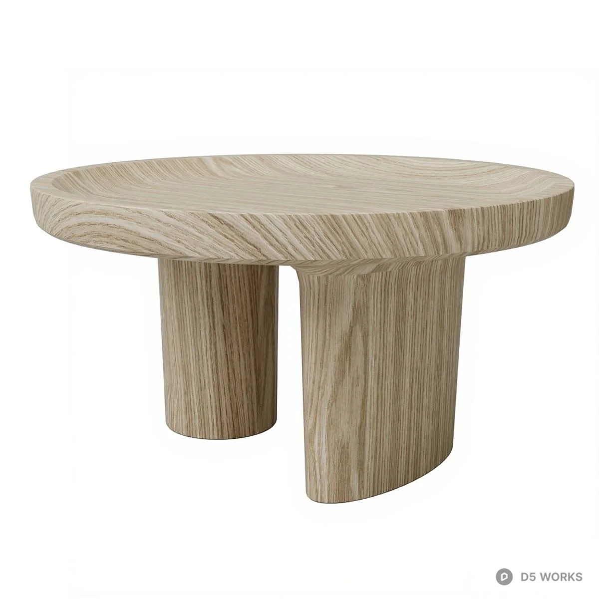 Minimalist Solid Wood Side Table 3d model thumbnail 2