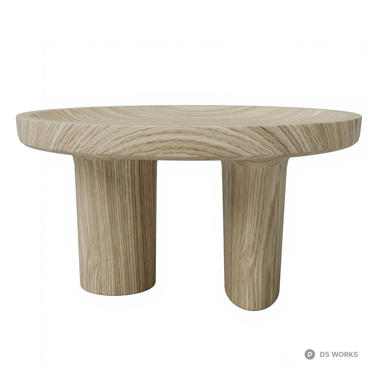 Minimalist Solid Wood Side Table 3d model thumbnail 3