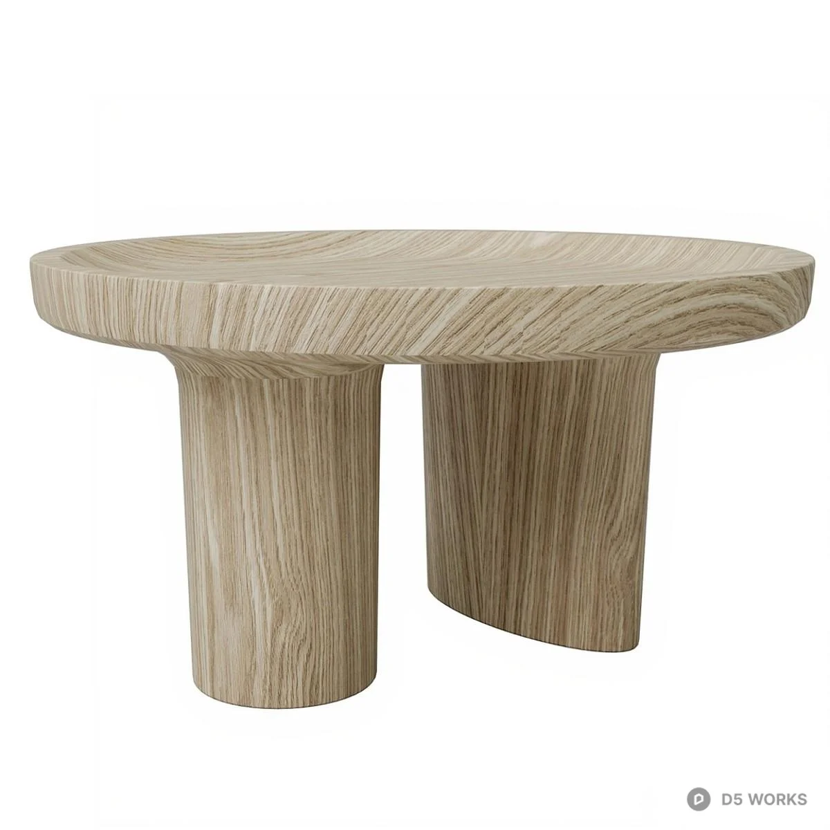Minimalist Solid Wood Side Table 3d model thumbnail 4