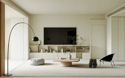 Minimalist Living & Dining Room