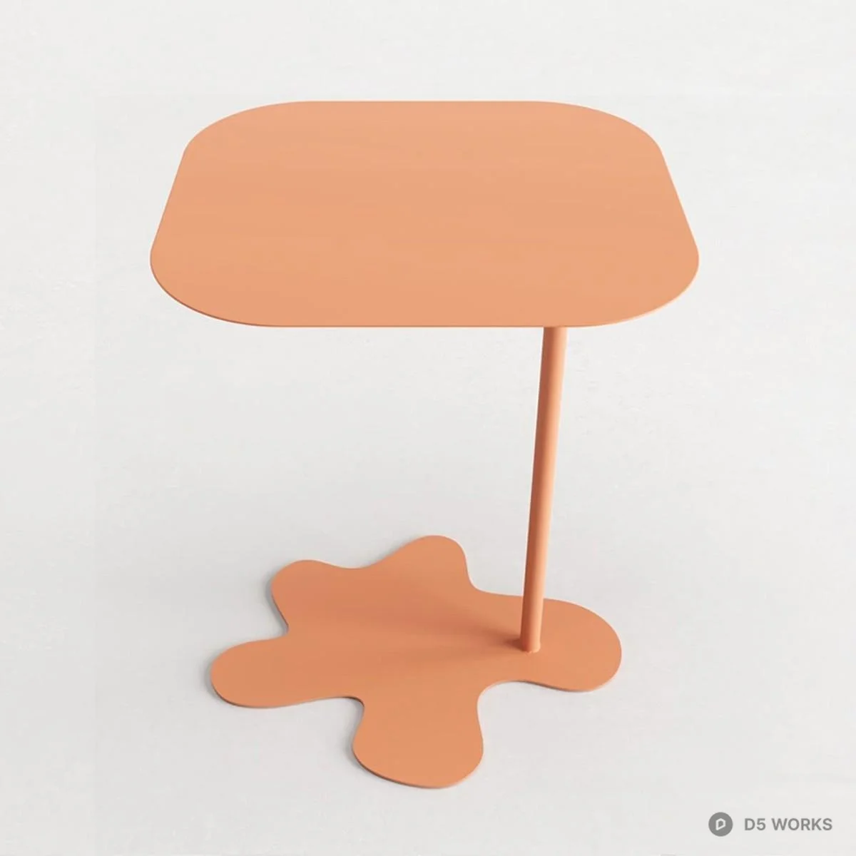 Organic Shape Minimalist Side Table 3d model - Image 1