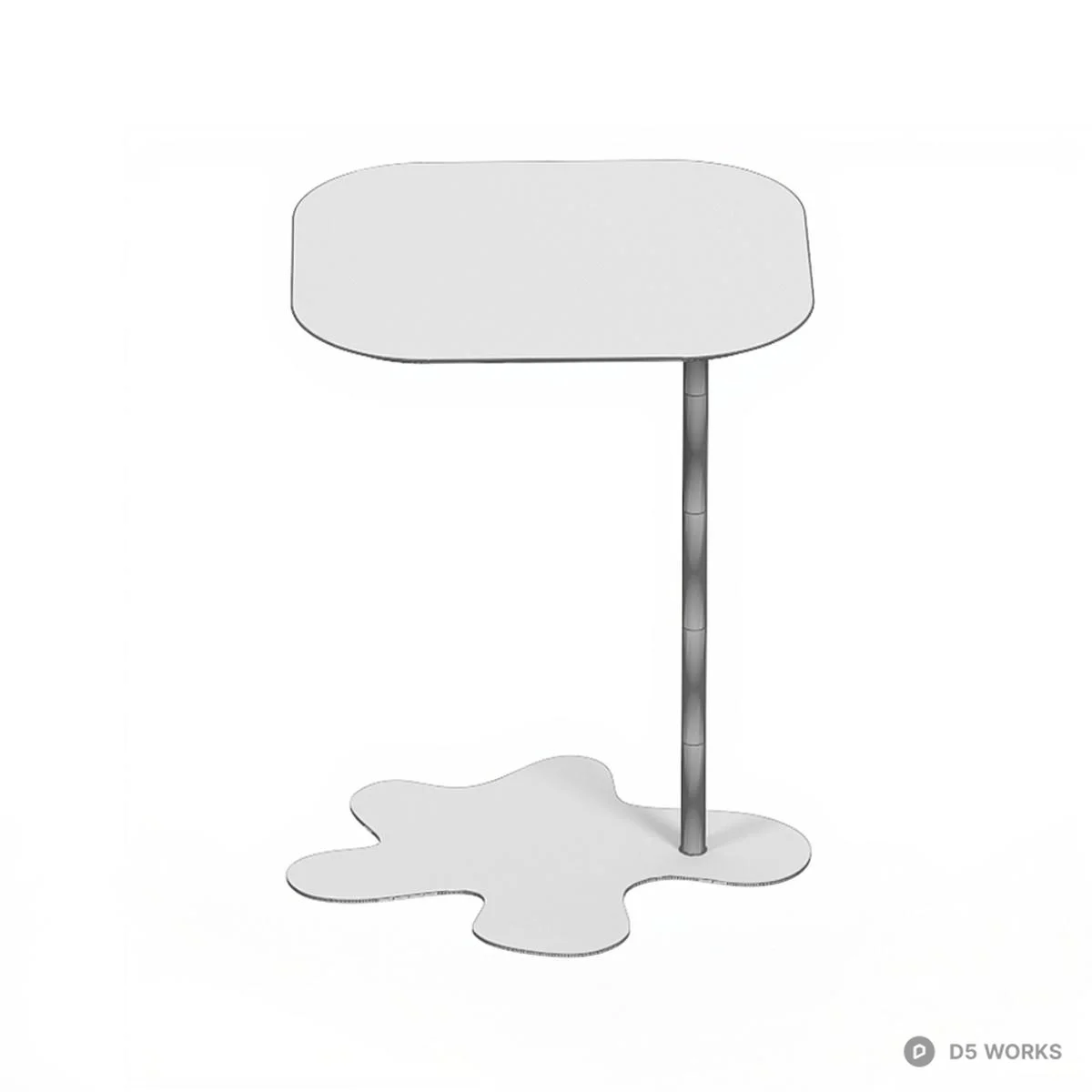 Organic Shape Minimalist Side Table 3d model thumbnail 3