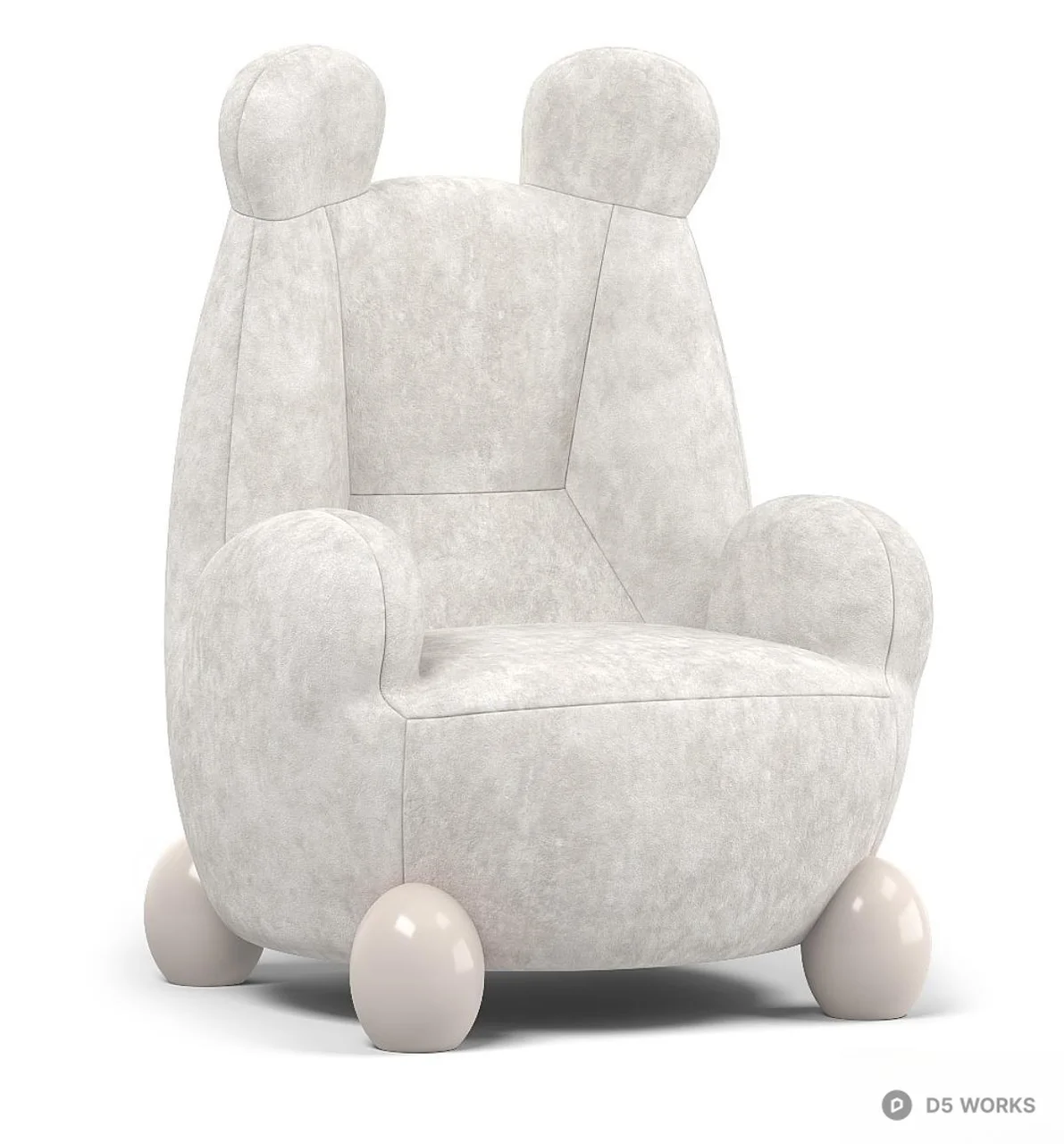Textured Weave Upholstered Lounge Chair 3d model - Image 1