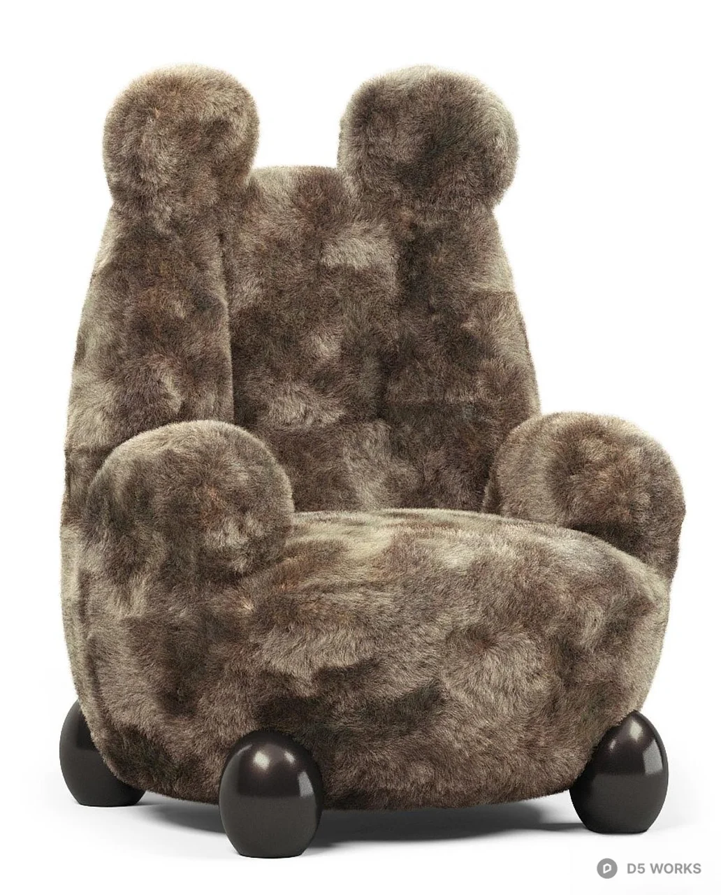 Textured Weave Upholstered Lounge Chair 3d model thumbnail 3
