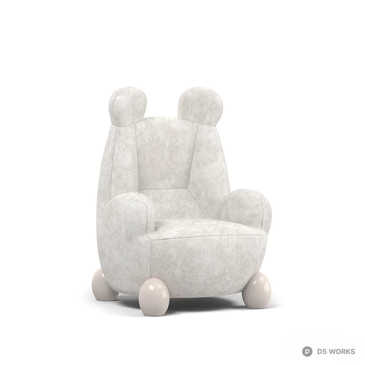 Textured Weave Upholstered Lounge Chair 3d model thumbnail 2
