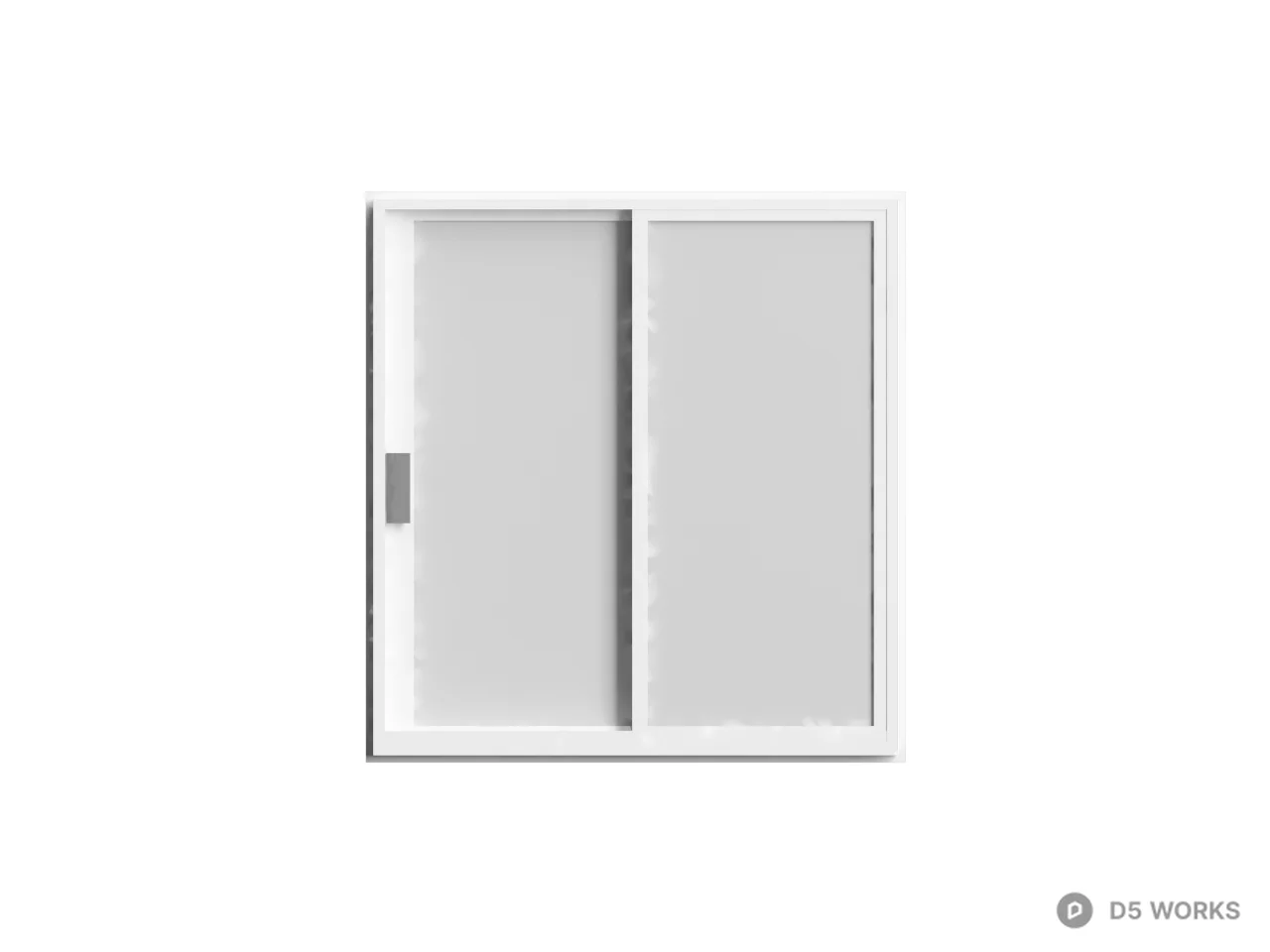 White Sliding Window 3d model thumbnail 2
