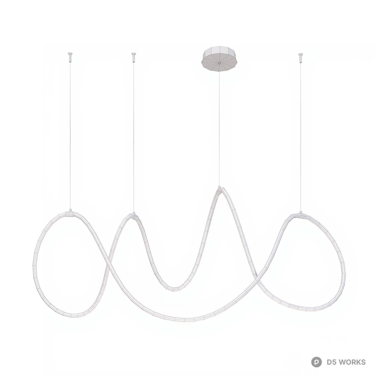 Minimalist Linear Pendant Light 3d model thumbnail 2