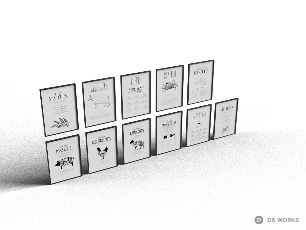 Minimalist Wall Art Set 3d model - Image 1