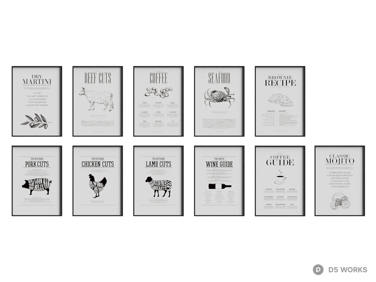 Minimalist Wall Art Set 3d model thumbnail 2