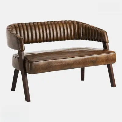 Retro Leather Two Seater Sofa 3d model