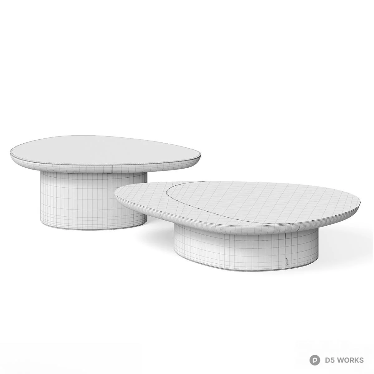 Asymmetrical Minimalist Coffee Table 3d model thumbnail 5