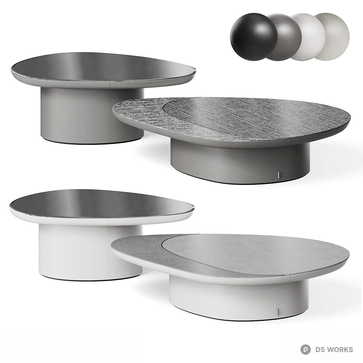 Asymmetrical Minimalist Coffee Table 3d model thumbnail 3