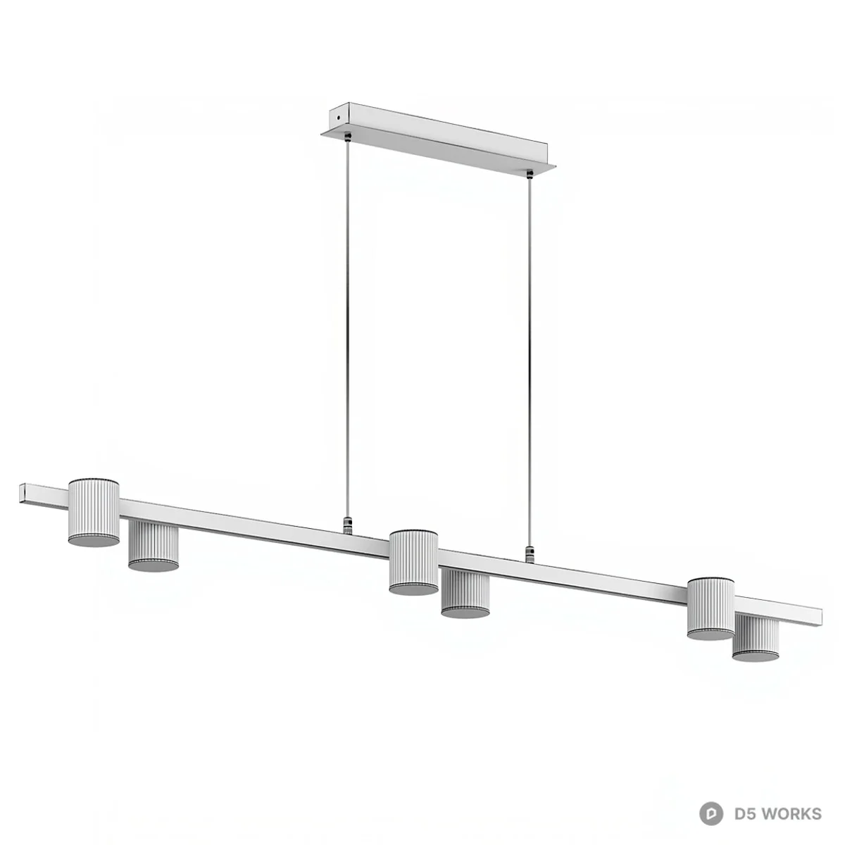 Linear Pendant Light With Gold Accents 3d model thumbnail 5