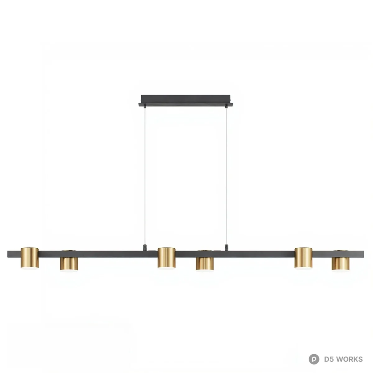 Linear Pendant Light With Gold Accents 3d model thumbnail 2