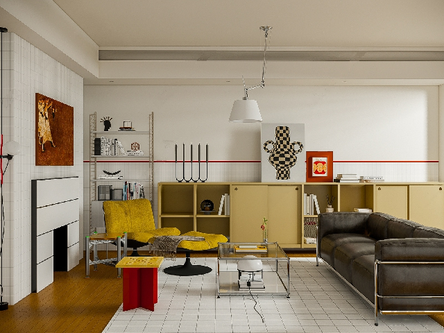 Mid-Century Modern Home Living Room